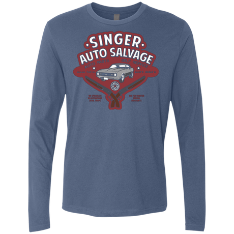 T-Shirts Indigo / Small Singer Auto Salvage Men's Premium Long Sleeve