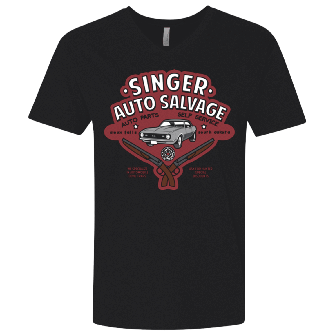 T-Shirts Black / X-Small Singer Auto Salvage Men's Premium V-Neck