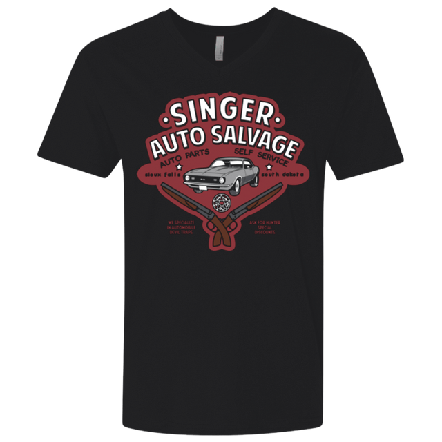T-Shirts Black / X-Small Singer Auto Salvage Men's Premium V-Neck