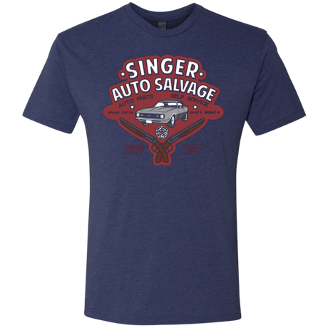 T-Shirts Vintage Navy / Small Singer Auto Salvage Men's Triblend T-Shirt