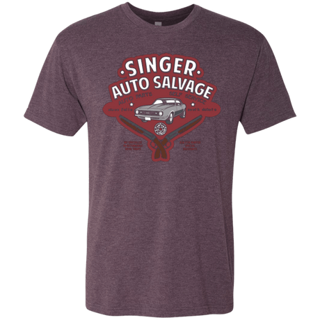 T-Shirts Vintage Purple / Small Singer Auto Salvage Men's Triblend T-Shirt