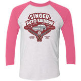 T-Shirts Heather White/Vintage Pink / X-Small Singer Auto Salvage Triblend 3/4 Sleeve