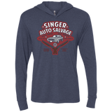 T-Shirts Vintage Navy / X-Small Singer Auto Salvage Triblend Long Sleeve Hoodie Tee