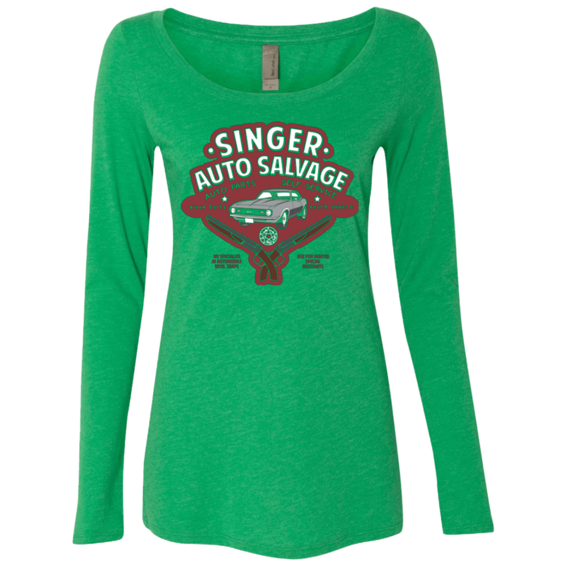 T-Shirts Envy / Small Singer Auto Salvage Women's Triblend Long Sleeve Shirt
