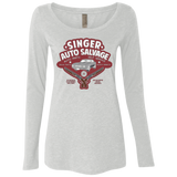 T-Shirts Heather White / Small Singer Auto Salvage Women's Triblend Long Sleeve Shirt