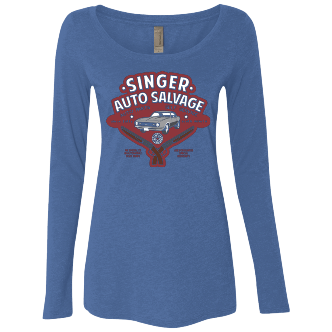 T-Shirts Vintage Royal / Small Singer Auto Salvage Women's Triblend Long Sleeve Shirt
