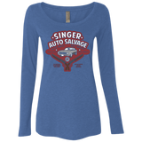 T-Shirts Vintage Royal / Small Singer Auto Salvage Women's Triblend Long Sleeve Shirt