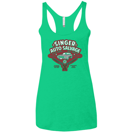 T-Shirts Envy / X-Small Singer Auto Salvage Women's Triblend Racerback Tank