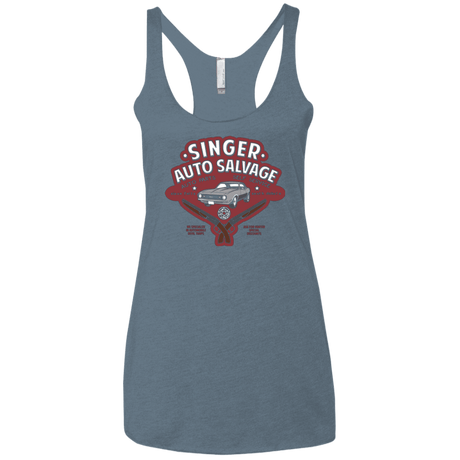 T-Shirts Indigo / X-Small Singer Auto Salvage Women's Triblend Racerback Tank