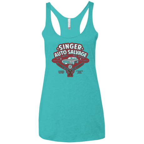 T-Shirts Tahiti Blue / X-Small Singer Auto Salvage Women's Triblend Racerback Tank