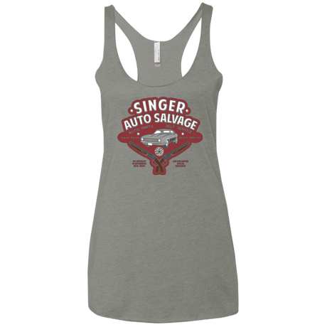 T-Shirts Venetian Grey / X-Small Singer Auto Salvage Women's Triblend Racerback Tank