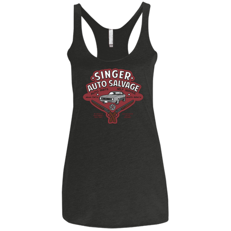 T-Shirts Vintage Black / X-Small Singer Auto Salvage Women's Triblend Racerback Tank