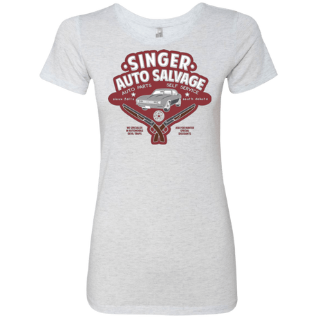 T-Shirts Heather White / Small Singer Auto Salvage Women's Triblend T-Shirt