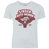 T-Shirts Heather White / YXS Singer Auto Salvage Youth Triblend T-Shirt