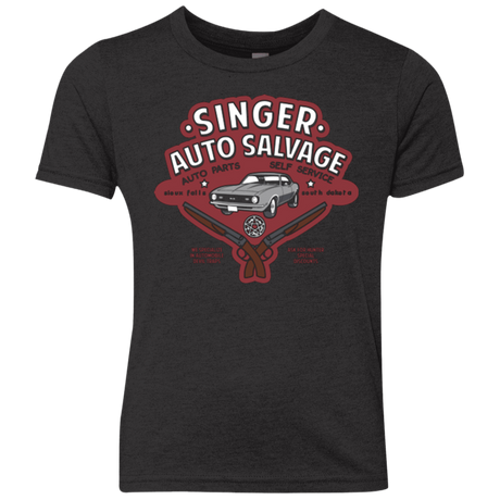 T-Shirts Vintage Black / YXS Singer Auto Salvage Youth Triblend T-Shirt