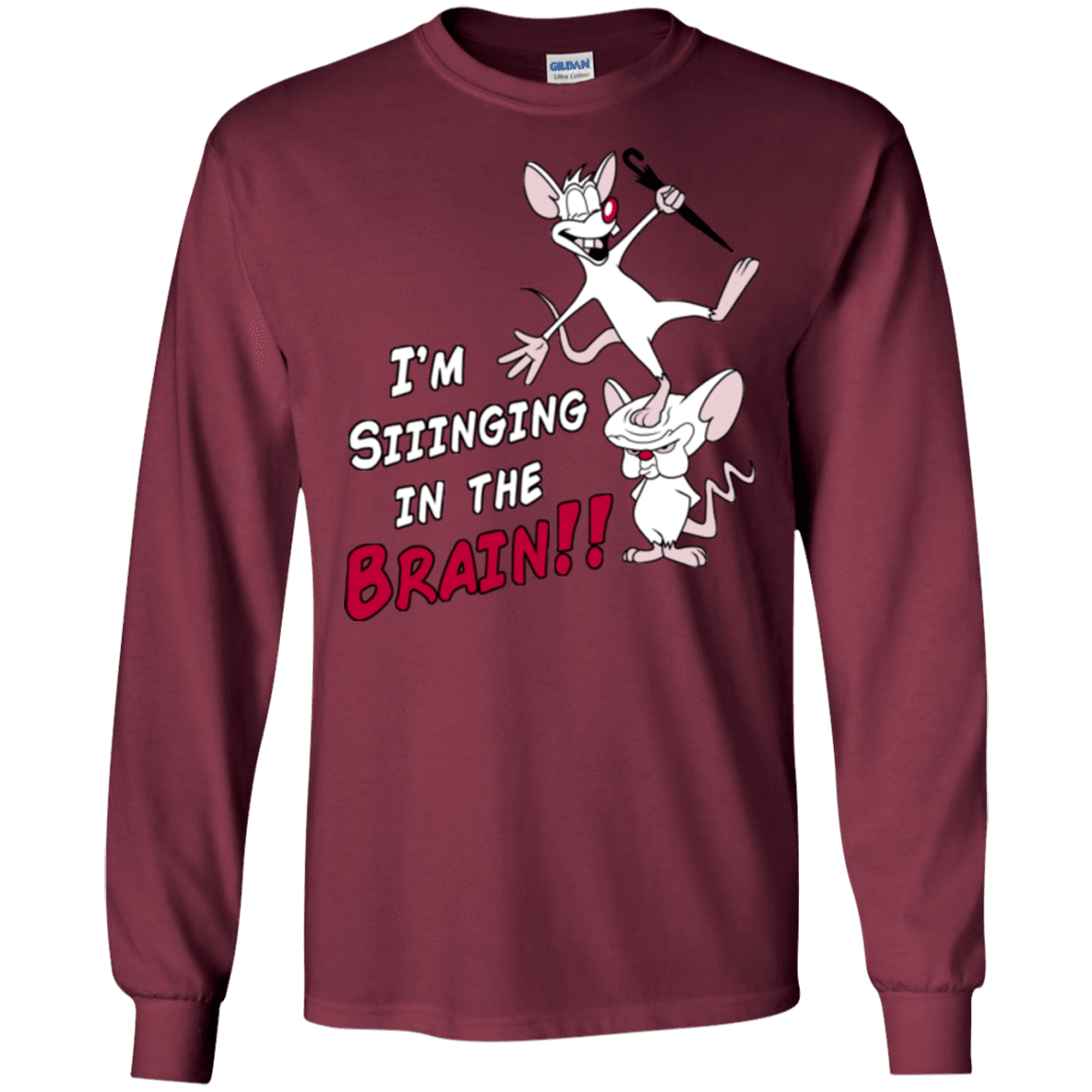 T-Shirts Maroon / S Singing In The Brain Men's Long Sleeve T-Shirt