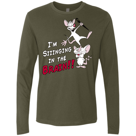 T-Shirts Military Green / S Singing In The Brain Men's Premium Long Sleeve