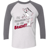 T-Shirts Heather White/Premium Heather / X-Small Singing In The Brain Men's Triblend 3/4 Sleeve