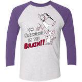 T-Shirts Heather White/Purple Rush / X-Small Singing In The Brain Men's Triblend 3/4 Sleeve