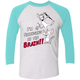 T-Shirts Heather White/Tahiti Blue / X-Small Singing In The Brain Men's Triblend 3/4 Sleeve