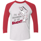 T-Shirts Heather White/Vintage Red / X-Small Singing In The Brain Men's Triblend 3/4 Sleeve