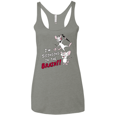 T-Shirts Venetian Grey / X-Small Singing In The Brain Women's Triblend Racerback Tank