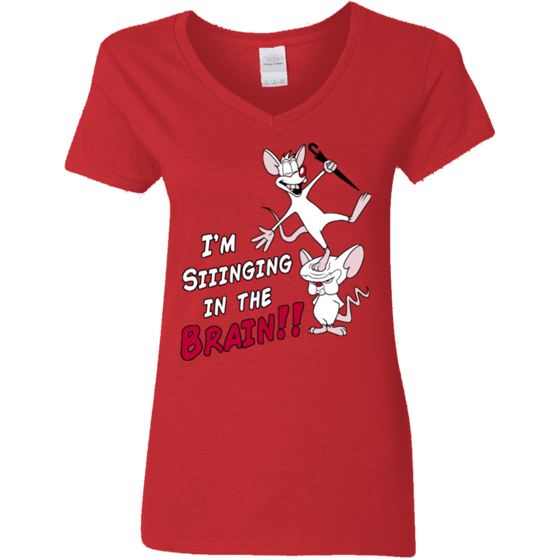 T-Shirts Red / S Singing In The Brain Women's V-Neck T-Shirt