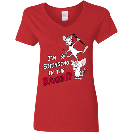 T-Shirts Red / S Singing In The Brain Women's V-Neck T-Shirt