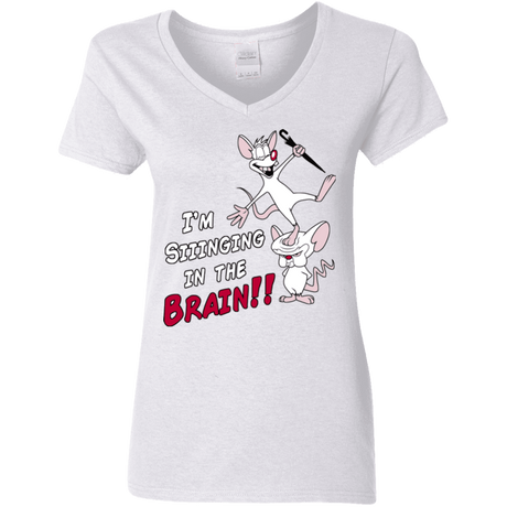 T-Shirts White / S Singing In The Brain Women's V-Neck T-Shirt