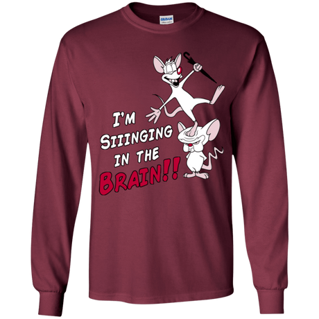 T-Shirts Maroon / YS Singing In The Brain Youth Long Sleeve T-Shirt