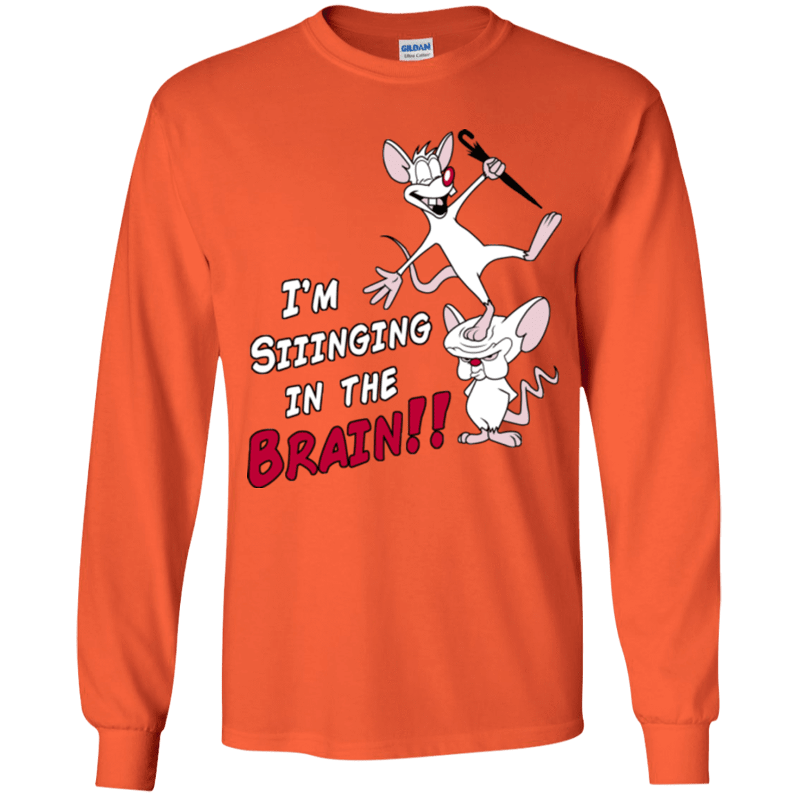 T-Shirts Orange / YS Singing In The Brain Youth Long Sleeve T-Shirt