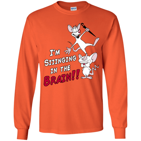 T-Shirts Orange / YS Singing In The Brain Youth Long Sleeve T-Shirt
