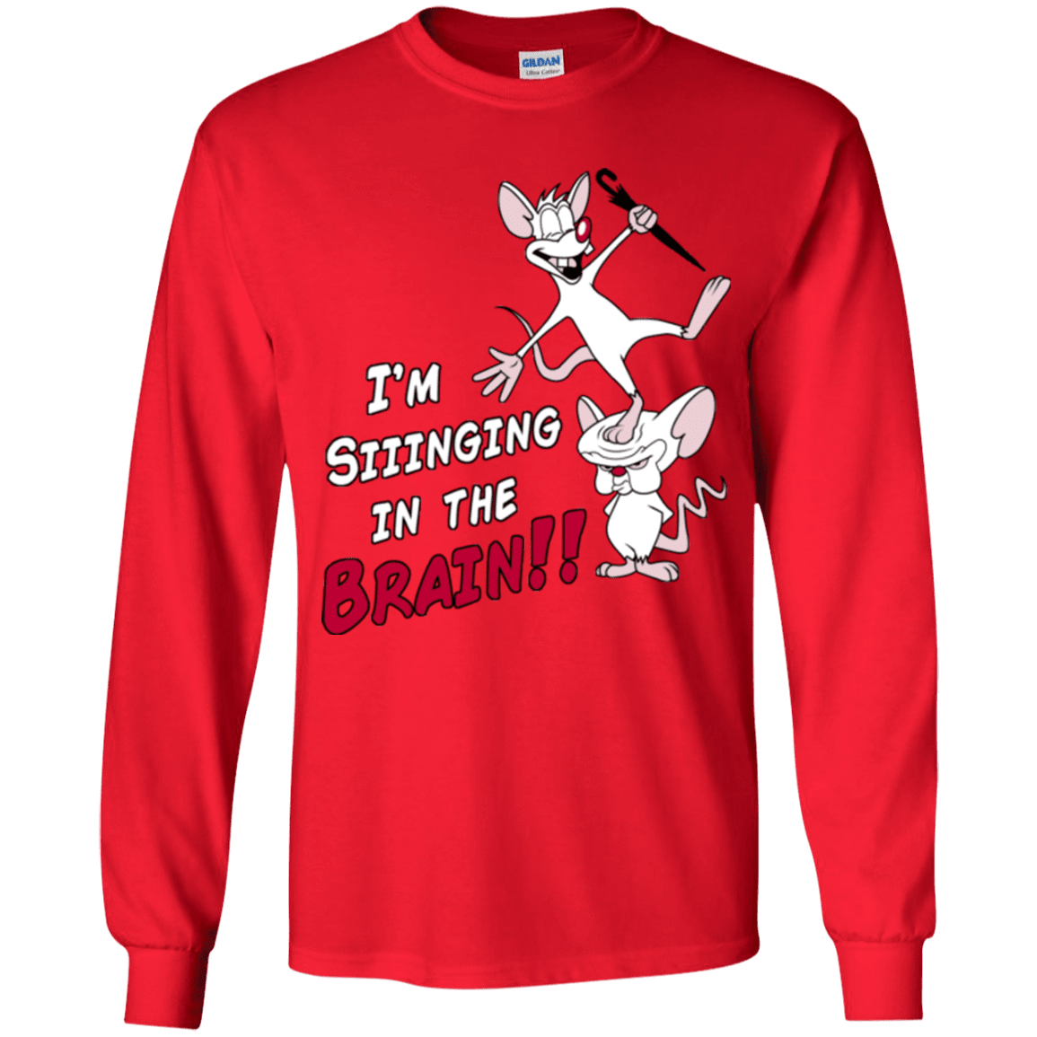 T-Shirts Red / YS Singing In The Brain Youth Long Sleeve T-Shirt