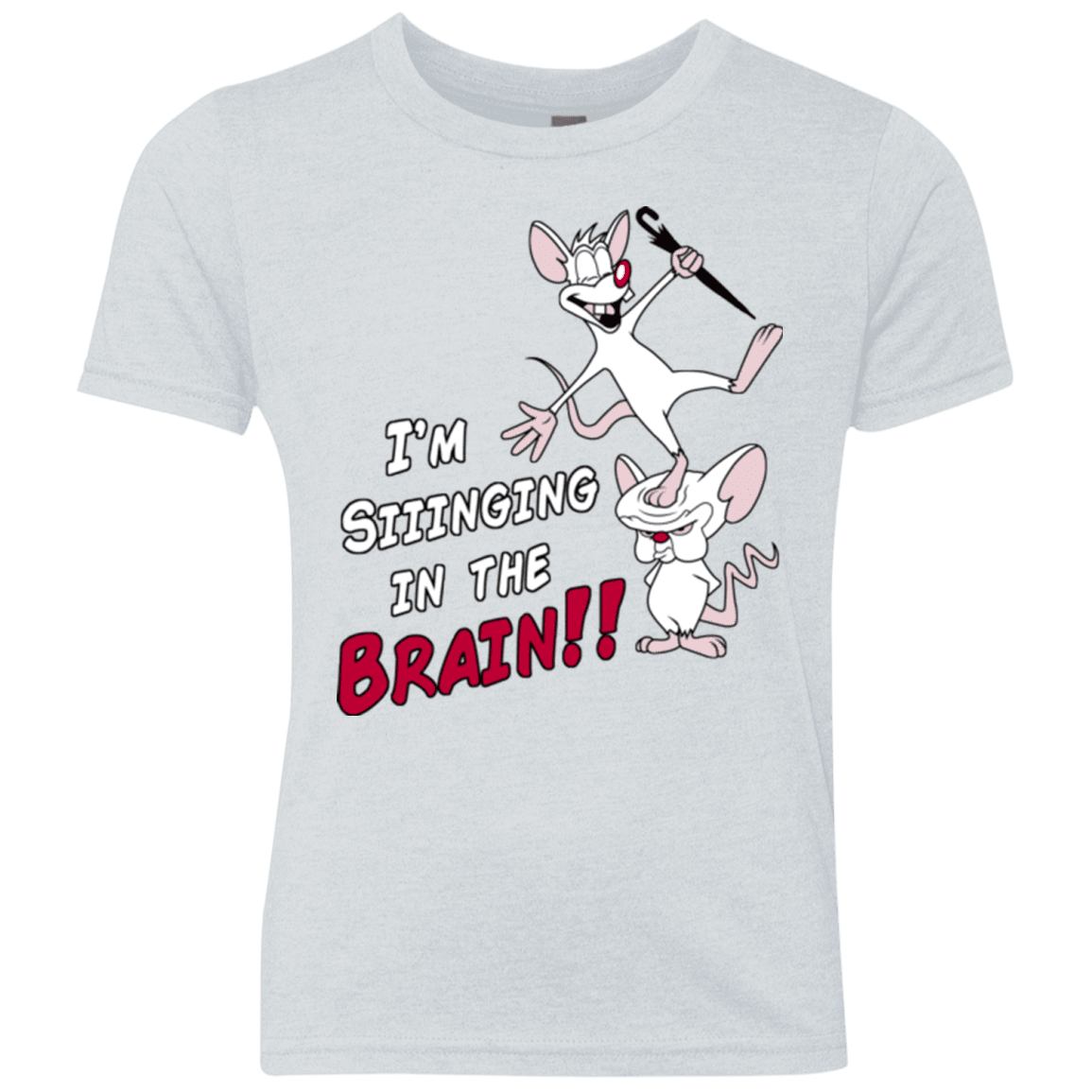 T-Shirts Heather White / YXS Singing In The Brain Youth Triblend T-Shirt