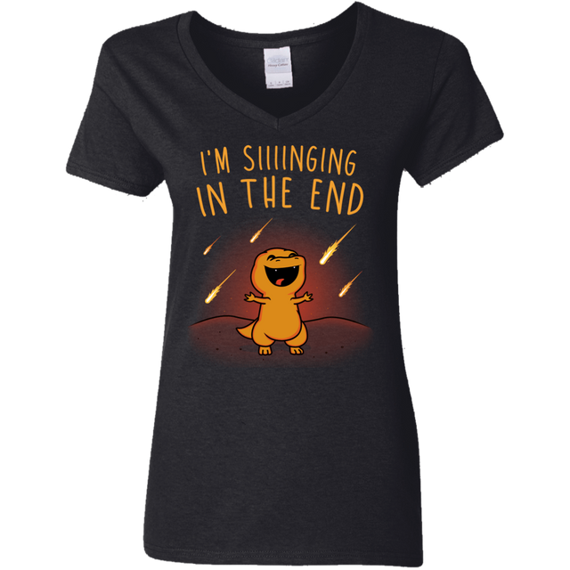 T-Shirts Black / S Singing in the End Women's V-Neck T-Shirt