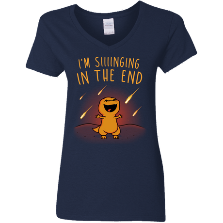 T-Shirts Navy / S Singing in the End Women's V-Neck T-Shirt