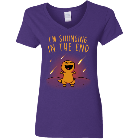 T-Shirts Purple / S Singing in the End Women's V-Neck T-Shirt