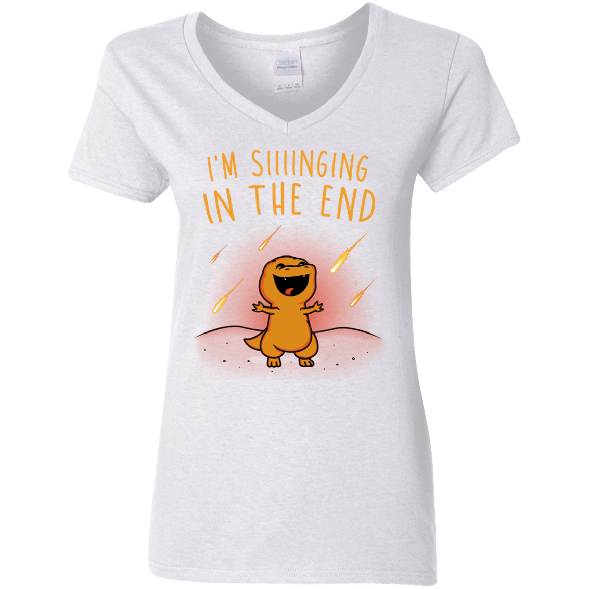 T-Shirts White / S Singing in the End Women's V-Neck T-Shirt