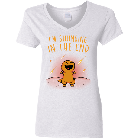 T-Shirts White / S Singing in the End Women's V-Neck T-Shirt