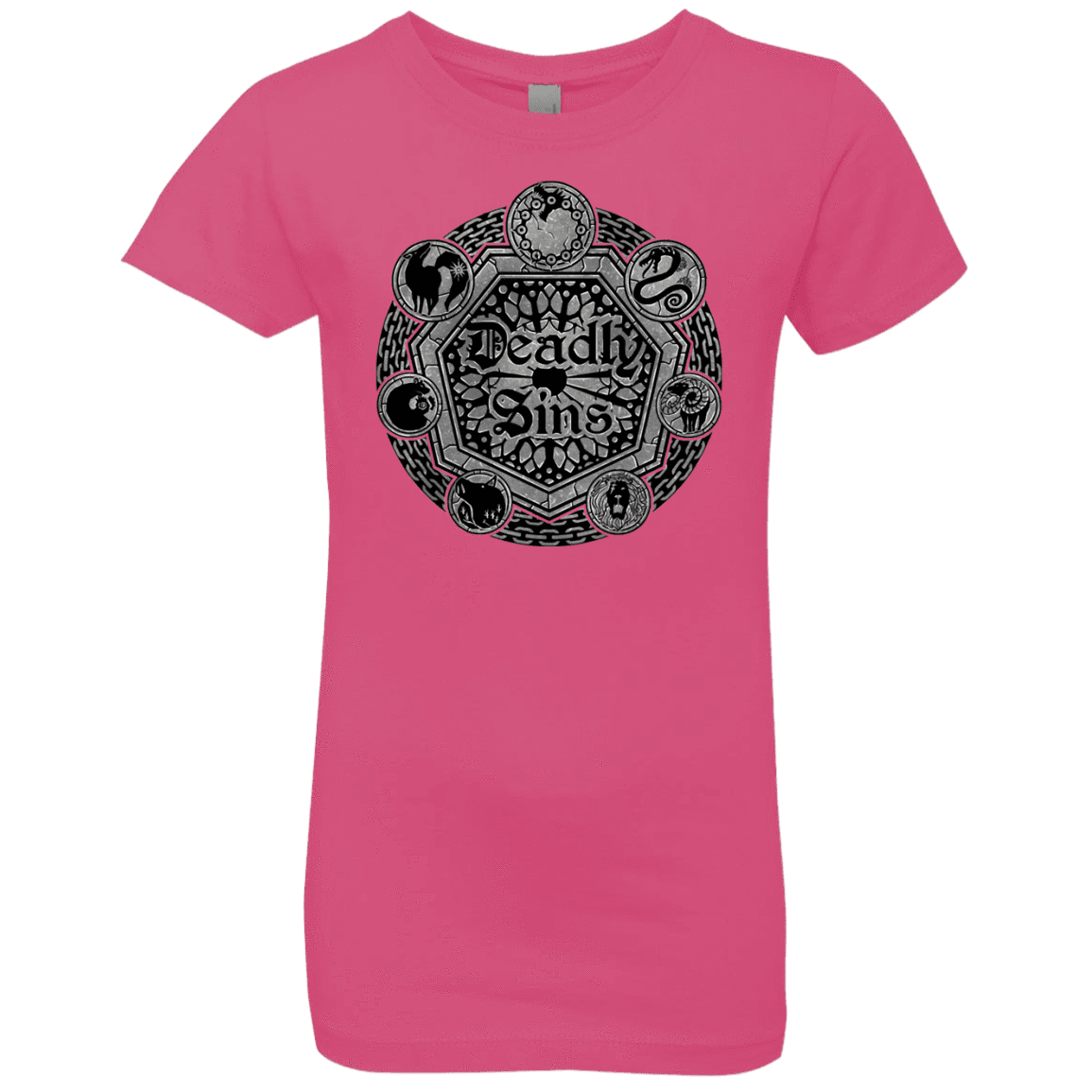 T-Shirts Hot Pink / YXS Sins Shield Girls Premium T-Shirt