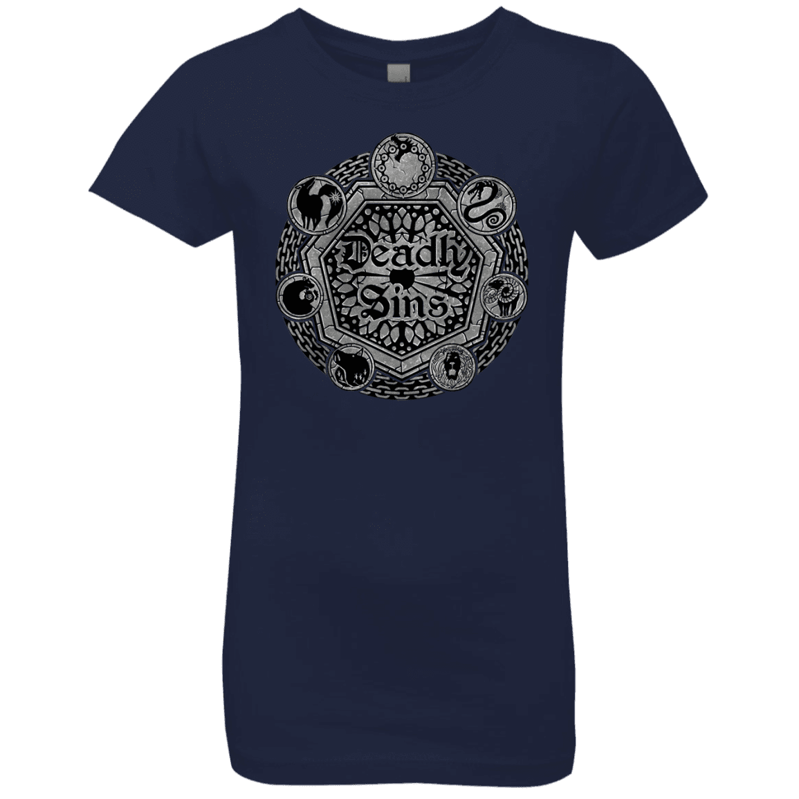 T-Shirts Midnight Navy / YXS Sins Shield Girls Premium T-Shirt