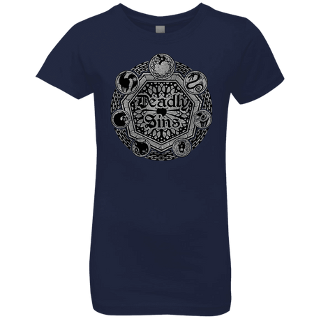 T-Shirts Midnight Navy / YXS Sins Shield Girls Premium T-Shirt