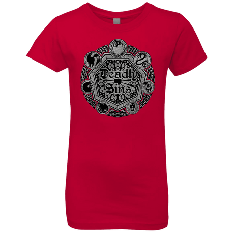 T-Shirts Red / YXS Sins Shield Girls Premium T-Shirt