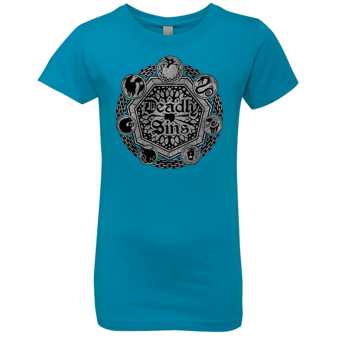 T-Shirts Turquoise / YXS Sins Shield Girls Premium T-Shirt