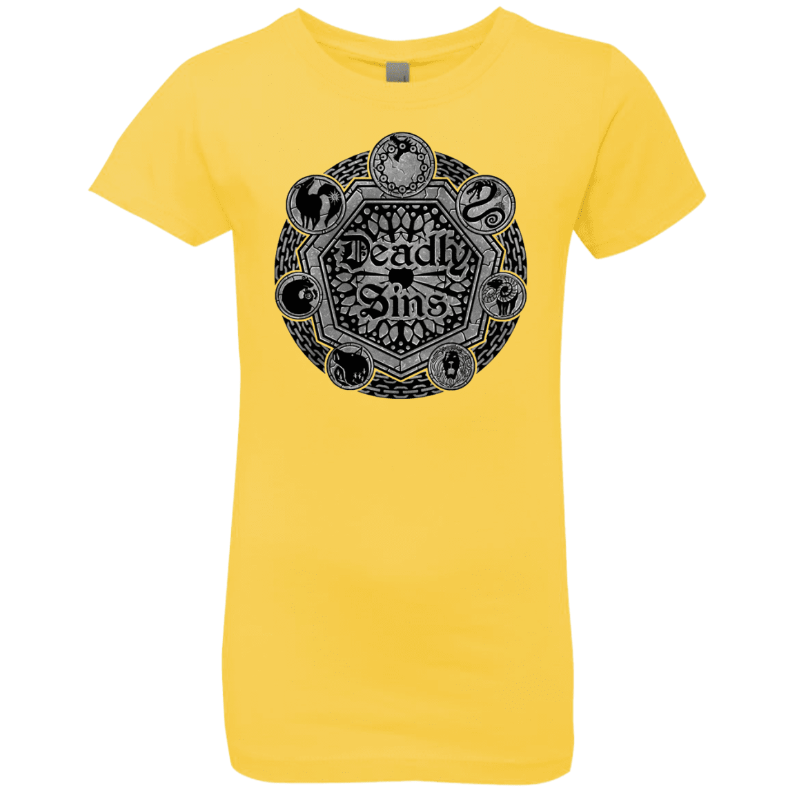 T-Shirts Vibrant Yellow / YXS Sins Shield Girls Premium T-Shirt