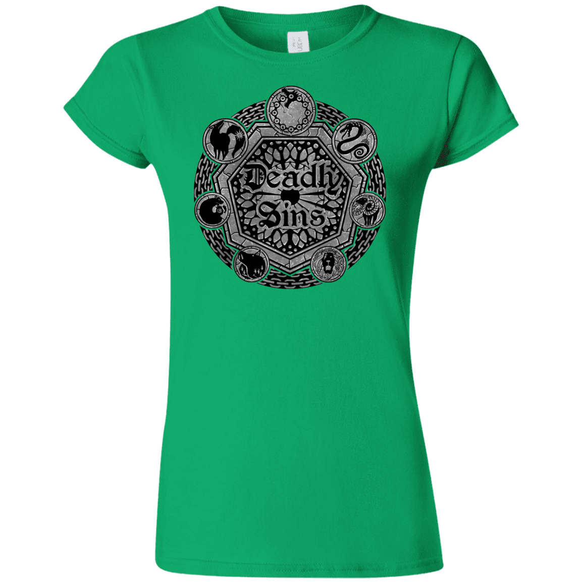T-Shirts Irish Green / S Sins Shield Junior Slimmer-Fit T-Shirt