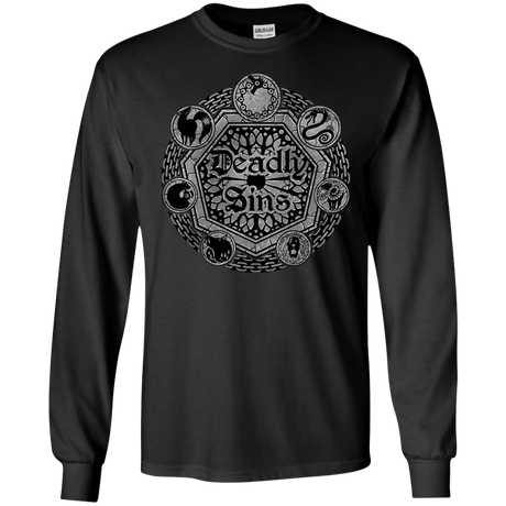 T-Shirts Black / S Sins Shield Men's Long Sleeve T-Shirt