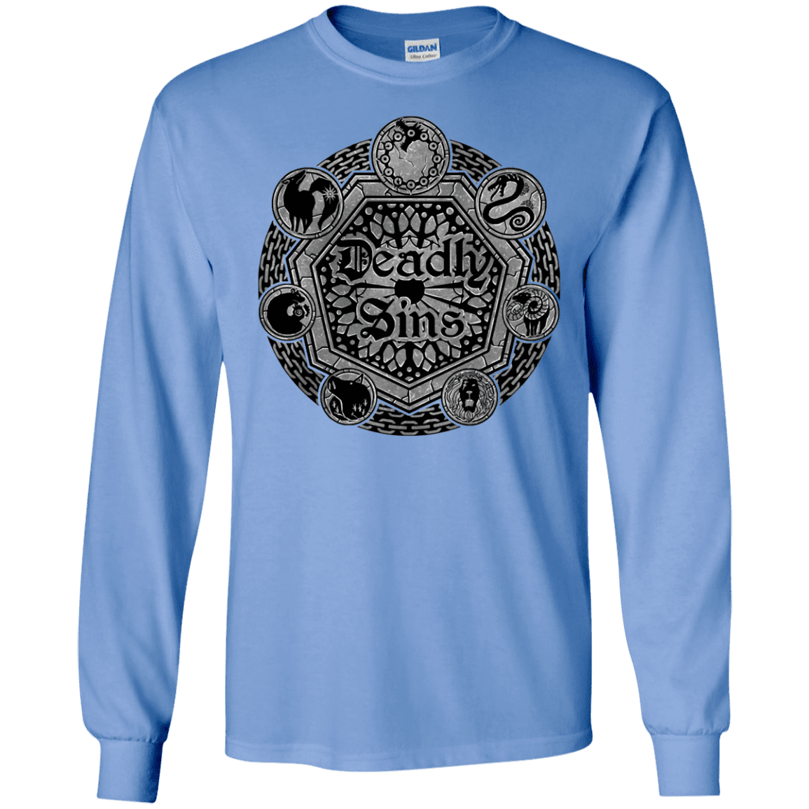 T-Shirts Carolina Blue / S Sins Shield Men's Long Sleeve T-Shirt