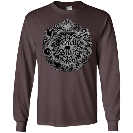 T-Shirts Dark Chocolate / S Sins Shield Men's Long Sleeve T-Shirt