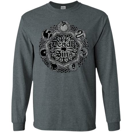 T-Shirts Dark Heather / S Sins Shield Men's Long Sleeve T-Shirt